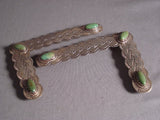 Important Vintage Navajo Royston Utrquoise Native American Jewelry Silver Collar Protectors-Nativo Arts