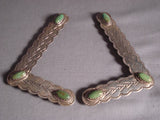 Important Vintage Navajo Royston Utrquoise Native American Jewelry Silver Collar Protectors-Nativo Arts
