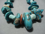 Important Vintage Navajo Squaw Tie Old Turquoise Native American Jewelry Necklace Old-Nativo Arts