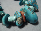 Important Vintage Navajo Squaw Tie Old Turquoise Native American Jewelry Necklace Old-Nativo Arts