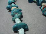 Important Vintage Navajo Squaw Tie Old Turquoise Native American Jewelry Necklace Old-Nativo Arts