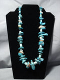 Important Vintage Navajo Squaw Tie Old Turquoise Native American Jewelry Necklace Old-Nativo Arts