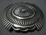 Important Vintage Navajo Sunny Reeves Sterling Silver Buckle Old Native American Jewelry-Nativo Arts