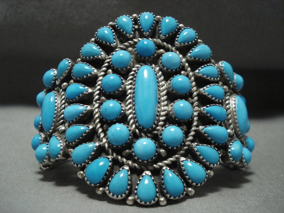 Important Vintage Navajo Timothy Yazzie Sleeping Bty Turquoise Native American Jewelry Silver Bracelet-Nativo Arts