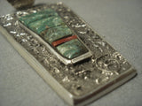 Important Vintage Navajo Tufa Cast Huge Native American Jewelry Silver Butterfly Native American Jewelry Silver Pendant-Nativo Arts