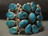 Important Vintage Navajo 'Turquoise Sun' Native American Jewelry Silver Bracelet-Nativo Arts