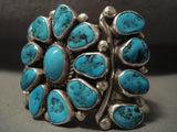 Important Vintage Navajo 'Turquoise Sun' Native American Jewelry Silver Bracelet-Nativo Arts