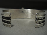 Important Vintage Navajo Vernon Begay #8 Turquoise Lapis Native American Jewelry Silver Bracelet-Nativo Arts