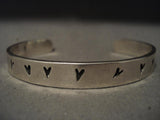 Important Vintage Navajo Wes Willie Native American Jewelry Silver Bracelet- Very Rare!-Nativo Arts