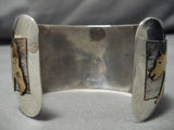 Important Vintage Navajo Wide Sterling Silver Bear Native American Bracelet Old-Nativo Arts