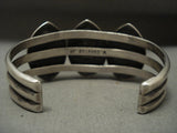 Important Vintage Navajo Willy Carviso 'Turquoise Leaf' Native American Jewelry Silver Bracelet-Nativo Arts