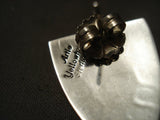 Important Vintage Navajo Yellowhorse Native American Jewelry Silver Sterling Earrings-Nativo Arts