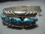 Important Vintage Quam Native American Jewelry Zuni Turquoise Sterling Silver Cuff Bracelet Old-Nativo Arts