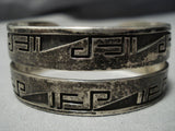 Important Vintage Robert Suqnevahya Native American Jewelry Hopi Sterling Silver Cuff Bracelet Old-Nativo Arts