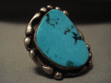 Important Vintage *very Rare* Tony Aguilar Sr. Turquoise Native American Jewelry Silver Ring Old-Nativo Arts