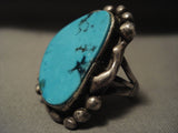 Important Vintage *very Rare* Tony Aguilar Sr. Turquoise Native American Jewelry Silver Ring Old-Nativo Arts