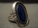 Important Vintage Yellowhorse Navajo Lapis Native American Jewelry Silver Ring-Nativo Arts
