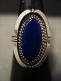 Important Vintage Yellowhorse Navajo Lapis Native American Jewelry Silver Ring-Nativo Arts