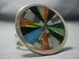 Important Vintage Zuni Colin Coonsis Opal Sterling Native American Jewelry Silver Ring-Nativo Arts
