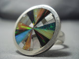 Important Vintage Zuni Colin Coonsis Opal Sterling Native American Jewelry Silver Ring-Nativo Arts