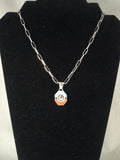 Important Vintage Zuni Don Dewa Turquoise Coral Native American Jewelry Silver Necklace-Nativo Arts