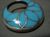Important Vintage Zuni Frank Vacit 'Top Inlayer' Turquoise Native American Jewelry Silver Pin-Nativo Arts
