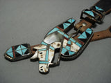 Important Vintage Zuni Helen Lincoln Zunie Turquoise Sterling Silver Concho Belt-Nativo Arts