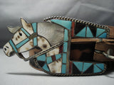 Important Vintage Zuni Helen Lincoln Zunie Turquoise Sterling Silver Concho Belt-Nativo Arts