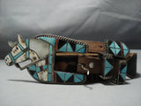 Important Vintage Zuni Helen Lincoln Zunie Turquoise Sterling Silver Concho Belt-Nativo Arts