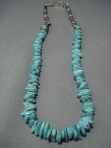 Important Vintage Zuni Turquoise Sterling Native American Jewelry Silver Necklace-Nativo Arts