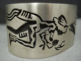 Important Wadsworth Vintage Hopi Sterling Silver Cermonial Kachina Bracelet Old-Nativo Arts
