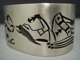 Important Wadsworth Vintage Hopi Sterling Silver Cermonial Kachina Bracelet Old-Nativo Arts