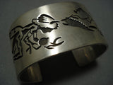 Important Wadsworth Vintage Hopi Sterling Silver Cermonial Kachina Bracelet Old-Nativo Arts
