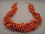 Important Yazzie Coral Brown Heishi Sterling Native American Jewelry Silver Navajo Necklace-Nativo Arts
