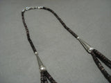 Important Yazzie Navajo Gaspeite Sterling Native American Jewelry Silver Heishi Necklace-Nativo Arts