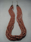 Important Yazzie Navajo Sterling Silver Coral Necklace Native American Jewelry-Nativo Arts