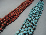 Important Yazzie Navajo Turquoise Sterling Native American Jewelry Silver Necklace Heishi Jewelry-Nativo Arts