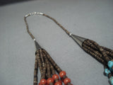 Important Yazzie Navajo Turquoise Sterling Native American Jewelry Silver Necklace Heishi Jewelry-Nativo Arts