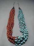 Important Yazzie Navajo Turquoise Sterling Native American Jewelry Silver Necklace Heishi Jewelry-Nativo Arts