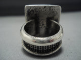 Important Yazzie Vintage Native American Jewelry Navajo Onyx Sterling Silver Ring-Nativo Arts