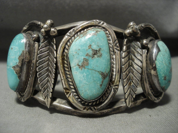 Important Yazzie Vintage Navajo Blue Gem Turquoise Native American