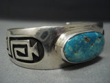Important Yazzie Vintage Navajo Native American Jewelry jewelry Turquoise Sterling Silver Bracelet-Nativo Arts