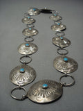 Important Yazzie Vintage Navajo Sterling Native American Jewelry Silver Concho Belt-Nativo Arts