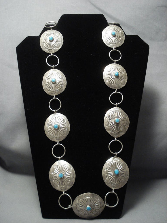 Important Yazzie Vintage Navajo Sterling Native American Jewelry Silver Concho Belt-Nativo Arts
