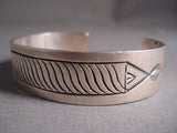 Important Yazzie Vintage Navajo Swirling Native American Jewelry Silver Waves Native American Jewelry Silver Bracelet Old-Nativo Arts