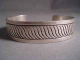Important Yazzie Vintage Navajo Swirling Native American Jewelry Silver Waves Native American Jewelry Silver Bracelet Old-Nativo Arts