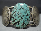 Important Yellowhorse Vintage Navajo Sterling Silver Green Turquoise Bracelet-Nativo Arts
