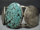 Important Yellowhorse Vintage Navajo Sterling Silver Green Turquoise Bracelet-Nativo Arts
