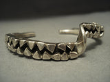 Impressive Coiled Vintage Navajo Eustice Family Sterling Native American Jewelry Silver Cuff Bracelet-Nativo Arts