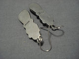 Impressive Jeanette Dale Native American Navajo Sterling Silver Coral Lapis Earrings-Nativo Arts